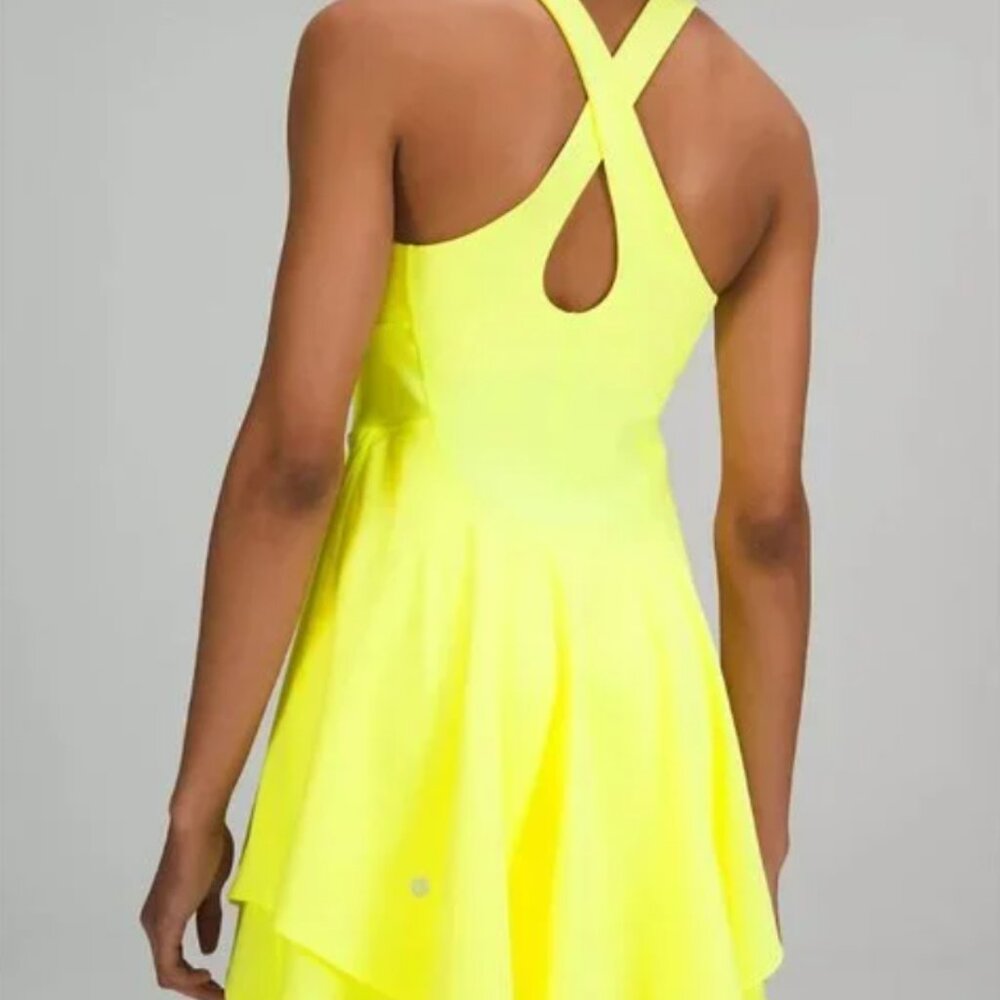 Lululemon Womens Court Crush Athletic Dress in Electric Lemon, sz 8 - Picture 5 of 12